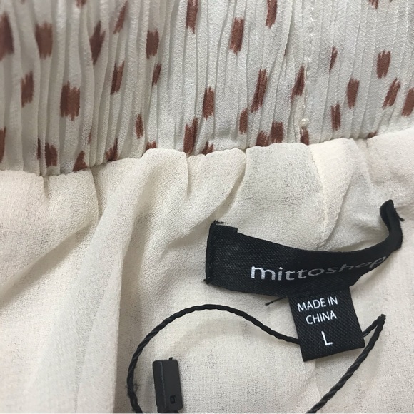 Mittoshop Women Casual Chiffon Mini Skirt Size L Ivory Tiered Short Pull On New - Picture 4 of 7